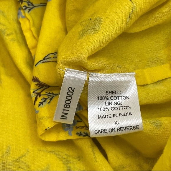 Happy X Nature Yellow Meadow Ditzy Floral Ruffle Sleeve Tiered Prairie Dress - Picture 16 of 16